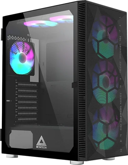 Корпус Montech X3 MESH черный без БП ATX 6x120mm 2xUSB3.0 1xUSB3.1 audio bott PSU (X3 MESH BL)