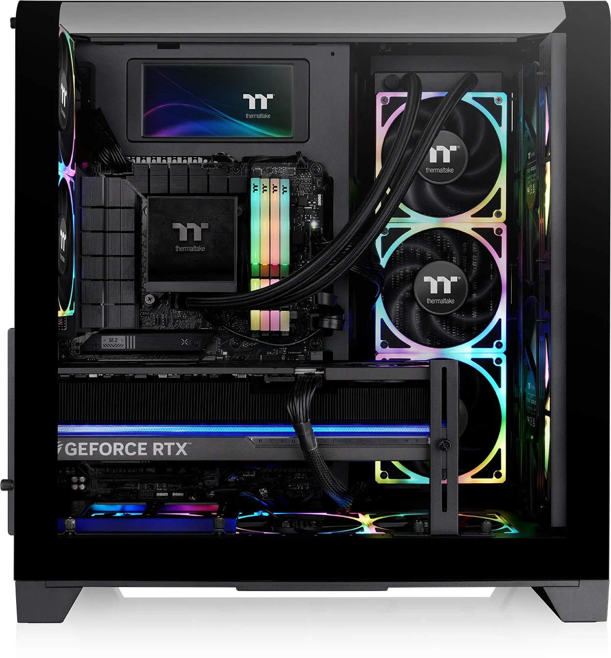 Корпус Thermaltake View 390 Air черный без БП E-ATX 2x120mm 2xUSB3.0 1xUSB3.1 audio bott PSU (CA-11F-00M1WN-00)