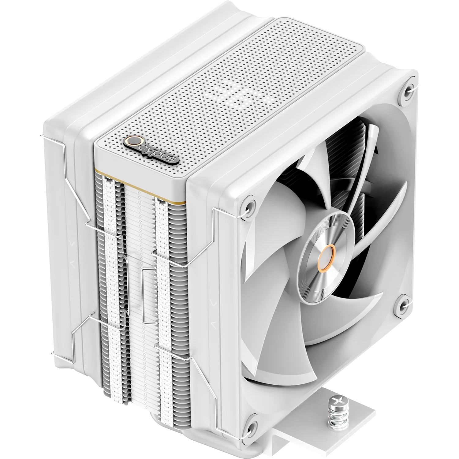 Кулер для процессора/ CPU Cooler Ocypus Iota A40 WH Dual Fan (220W, 4-pin PWM, LED temp., 156.7mm, Al/ Cu, 4x6mm, 2x120mm, 77CFM, 29dBA, 2000RPM, S: 1851/ 1700/ 1200/ 115X, AM5/ AM4, white) (IOTA-A40-WH2NNWD00X-GL)