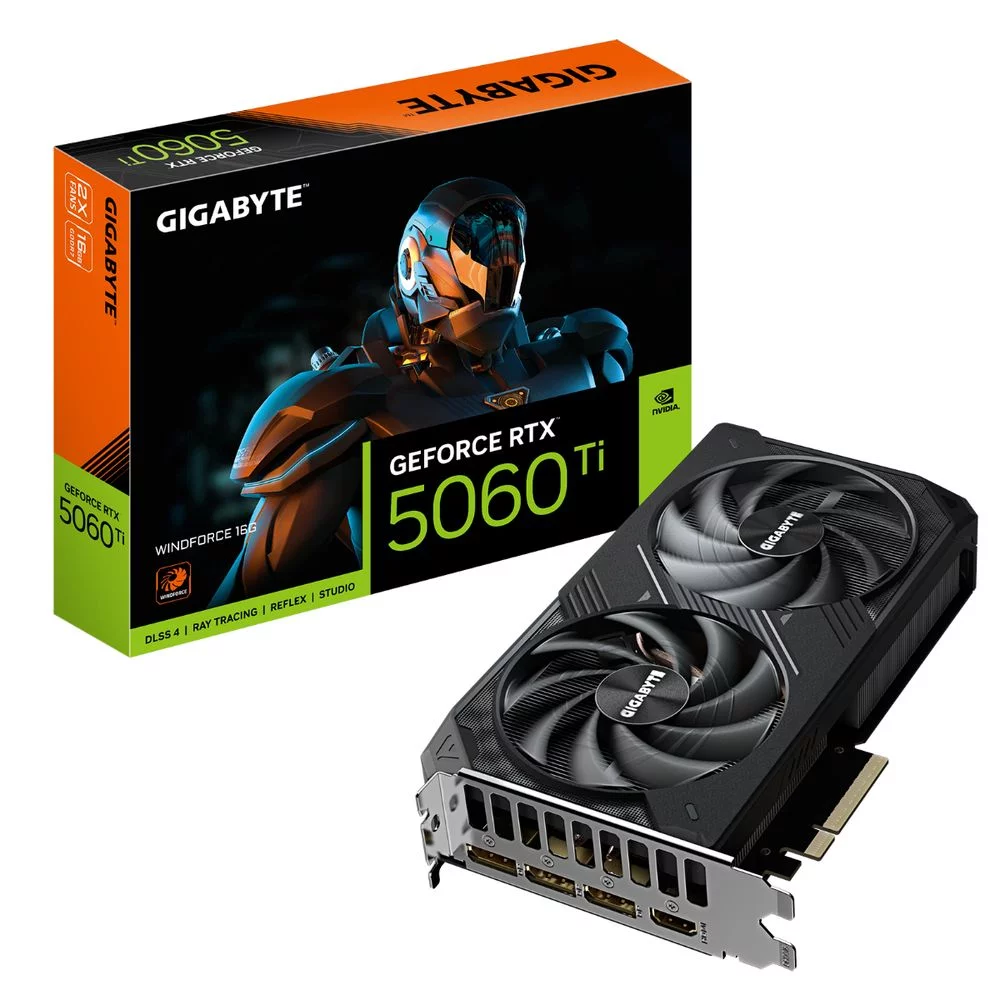 Видеокарта Gigabyte Bad Pack RTX5060Ti WINDFORCE 16GB GDDR7 128bit 3xDP HDMI 2FAN RTL bp (GV-N506TWF2-16GD||BP)