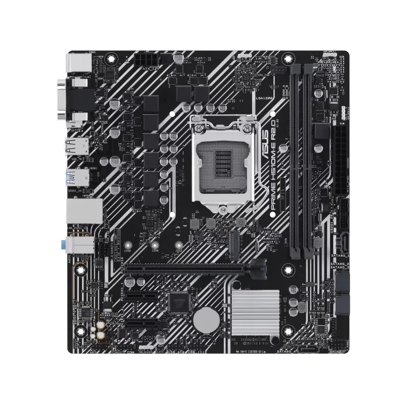 Материнская плата ASUS PRIME H510M-E R2.0, LGA1200, H470, 2*DDR4, 4*SATA, 1*M.2, 4*USB 3.2, 2*USB 2.0, 1*PCIx16, 2*PCIx1, HDMI+DP+VGA, mATX (90MB1FQ0-M0EAY0)