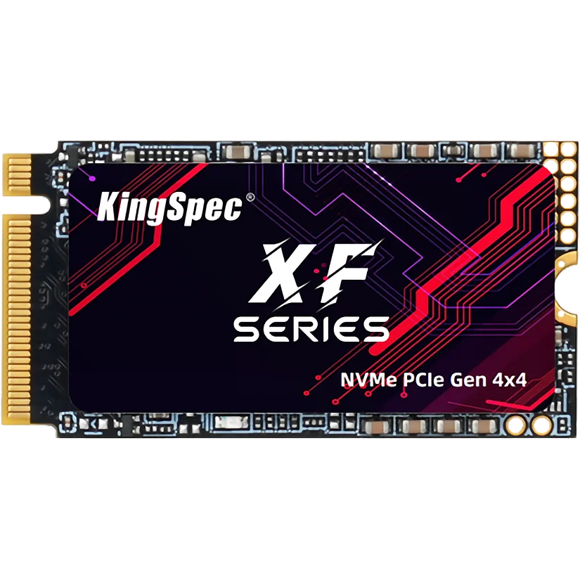 Твердотельный накопитель/ Kingspec SSD XF-512 2242, 512GB, M.2(22x42mm), NVMe, PCIe 4.0 x4, R/W 4900/2800MB/s, IOPs н.д./н.д., TBW 600, DWPD 1.07 (3 года)