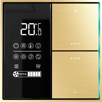 Donel Многофункциональный комнатный термостат KNX,ЖК-экран, встроенный датчик температуры, глянцевое золото, Cерия DKNX (DTS5392GG)