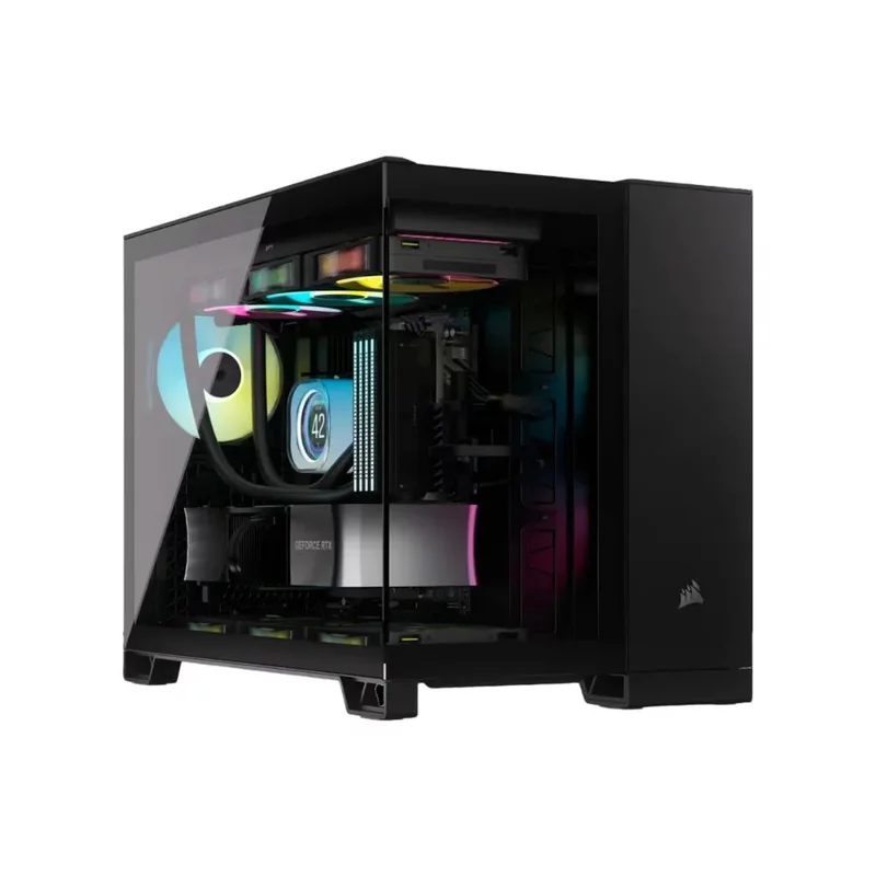 Корпус без блока питания/ Case Corsair 2500X Airflow, Midi-Tower, TG, no fan, 2xUSB-A 3.2, 1xUSB 3.2 Type-C, mATX, mITX Black (CC-9011265-WW)