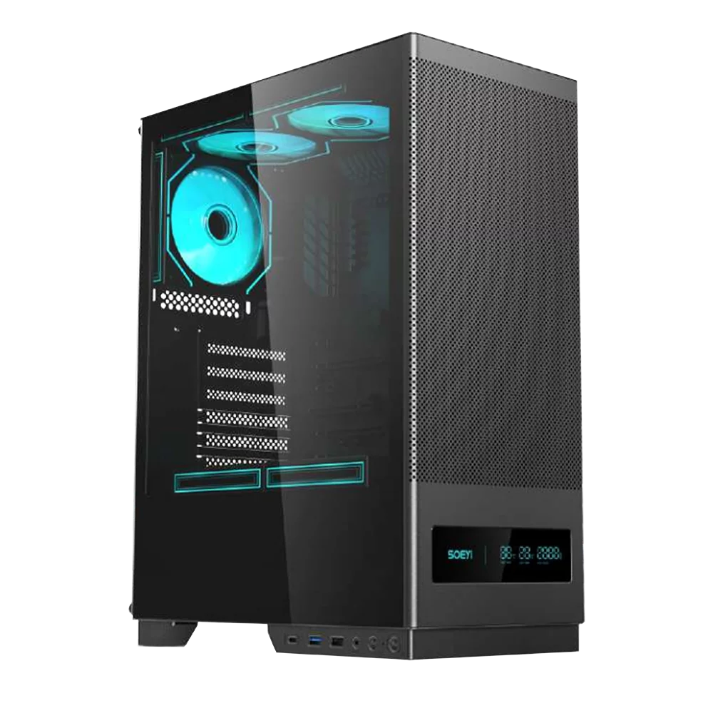 Корпус для ПК ACD Citadel 108DB ATX, Type-C + 2 X USB ports + HD audio combo, Mesh, TG, Black (AH-SI1G0-000)