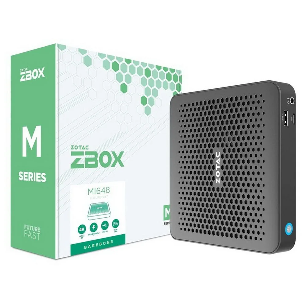 Платформа системного блока с ЦПУ Zotac Bad Pack ZOTAC-ZBOX-MI648,Barebone, Intel i5-1340P, 2x DDR5-5200/ 4800 SODIMM, M.2 SSD SLOT Active cooling 2x GLAN, WIFI, BT bp (ZBOX-MI648-BE||BP)