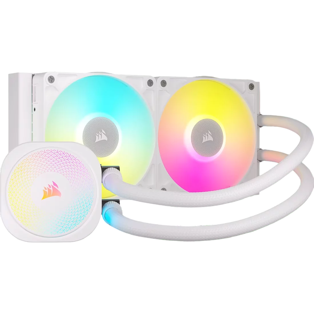 Система жидкостного охлаждения/ Water Cooling System Corsair iCUE LINK TITAN 240 RX RGB (240mm, White, RGB/ Fans: 2x120mm, 73.5CFM, 36dBA, 2100RPM/ S: 1851, 1700, AM5, AM4) (CW-9061020-WW)