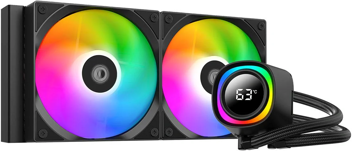 Система водяного охлаждения ID-Cooling FX240 TD ARGB Soc-AM5/AM4/1200/1700/1851 черный 4-pin 27.2dB Al LCD 300W Ret