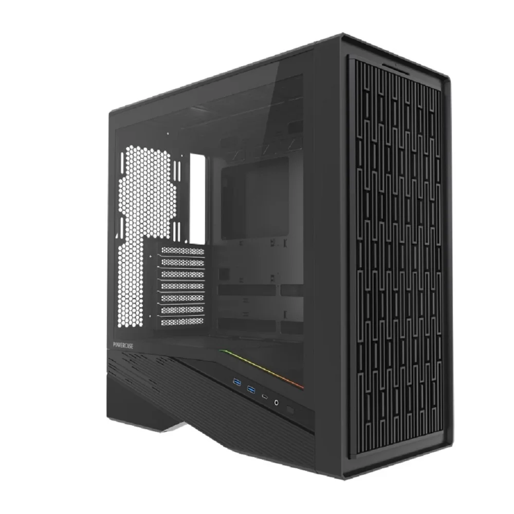 Powercase Корпус Intro, TG, Type-C, W/O Fans, чёрный, ATX (CJ235IB-F0)