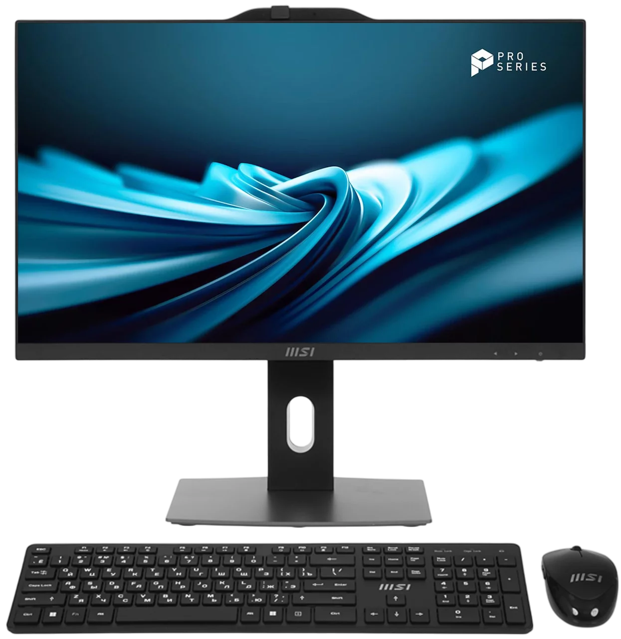 Моноблок MSI Pro AP242P 14M AiO 23,8" FHD(1920x1080)IPS AG Non-touch, Core i3-14100 (3.5GHz), 8Gb DDR5 (1x8Gb), 512GB SSD, Intel UHD,WiFi,BT,camera,WirelessKB&mouse Eng/ Rus,noOS,1y w-ty,Black (9S6-AE0621-827)