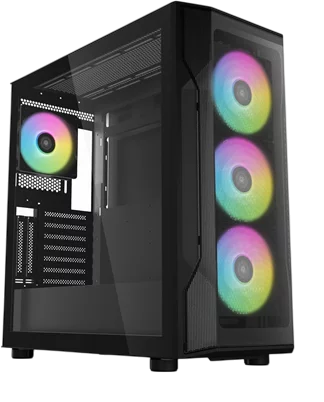 Корпус ПК без блока питания/ Case SAMA S40 Black, Midi-Tower, TG, 4x120mm ARGB, 2xUSB 3.0 + 1xUSB 3.1 Type-C, ATX, mATX, mITX Black (S40-BKAPA4X1-GL)