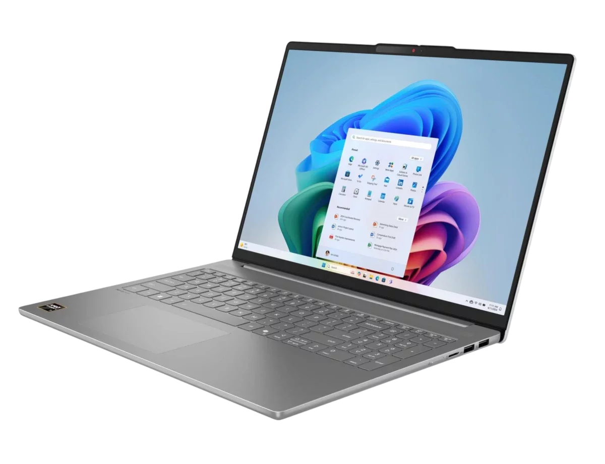 Ноутбук/ Lenovo IdeaPad Slim 5 16AKP10 16"(2880x1800 OLED)/AMD Ryzen AI 7 350(2Ghz)/16384Mb/512PCISSDGb/noDVD/Int:AMD Radeon 860M/Cam/BT/WiFi/80WHr/war 1y/1.76kg/luna grey/noOS + 100W, RU kbd (83HY000RRK)