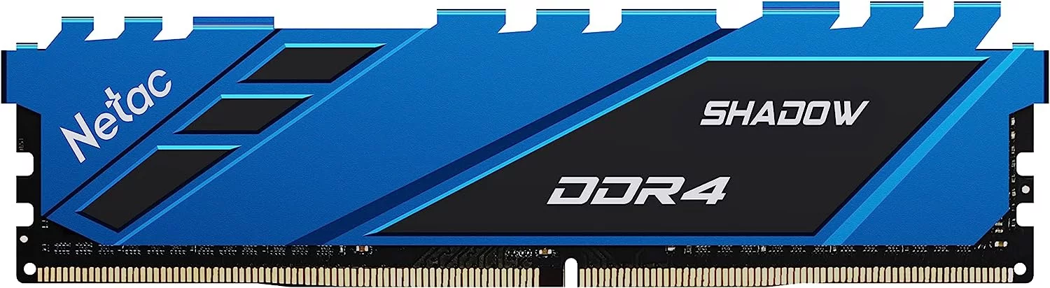 Модуль памяти DDR4 DIMM 8Gb PC25600, 3200Mhz, Netac Shadow NTSDD4P32SP-08B C16 Blue, с радиатором