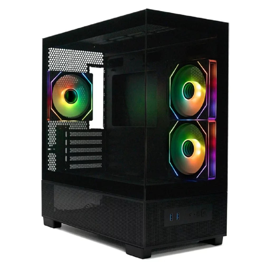 XASTRA Q500M 3ARGB-C10 Black mATX/Aquarium/Screewless/ 3x120mm ARGB PWM FM fans/Argb+PWM HUB 10port/ Q500M-3FM12A-C10