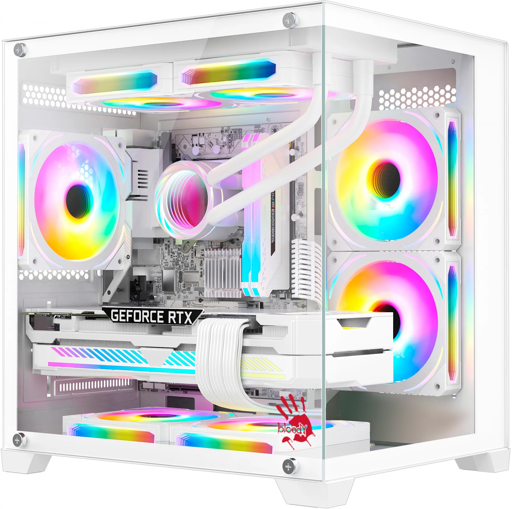 Корпус Bloody BD-CC105 белый без БП mATX 5x120mm 1xUSB2.0 1xUSB3.0 audio bott PSU (BD-CC105-WH)