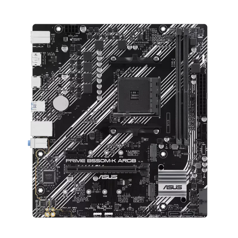 Материнская плата/ PRIME B550M-K ARGB/ / M4 B550 2DIMM DUAL M.2 AURA MB (90MB1GC0-M0EAY0)