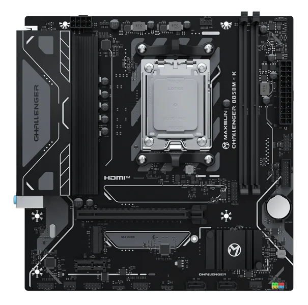 Материнская плата MAXSUN MS-Challenger B850M-K, AM5, B850, 2*DDR5, 2*SATA3, M.2, 4*USB 3.2, 2*USB 2.0, 1*PCIEx16, 1*PCIEx1, DP+HDMI, mATX