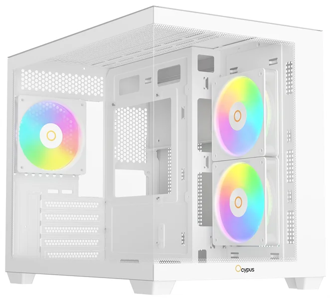 корпус Ocypus Gamma C54 WH ARGB, MATX, USB3.0*1+USB2.0*2, SIDE 2x120mm ARGB, REAR 1x120mm ARGB