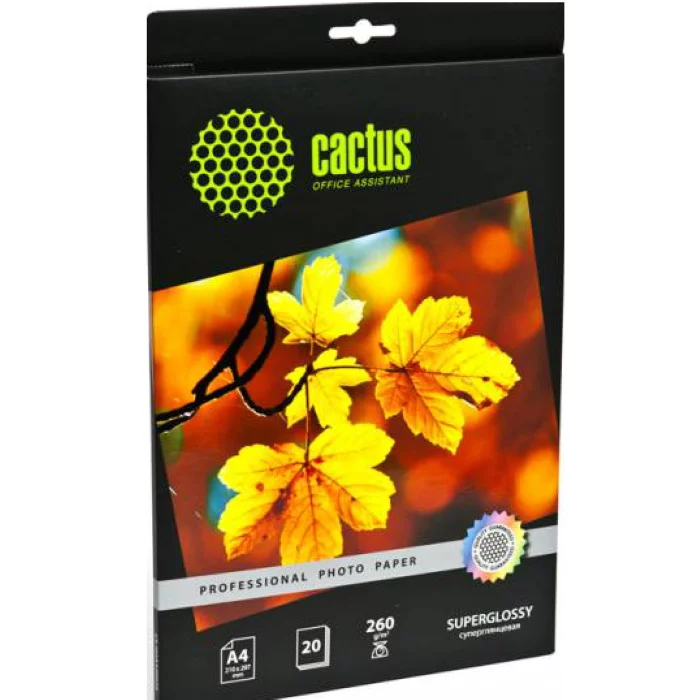 Фотобумага Cactus Prof CS-HGA426020 A4/260г/м2/20л./белый глянцевое для струйной печати