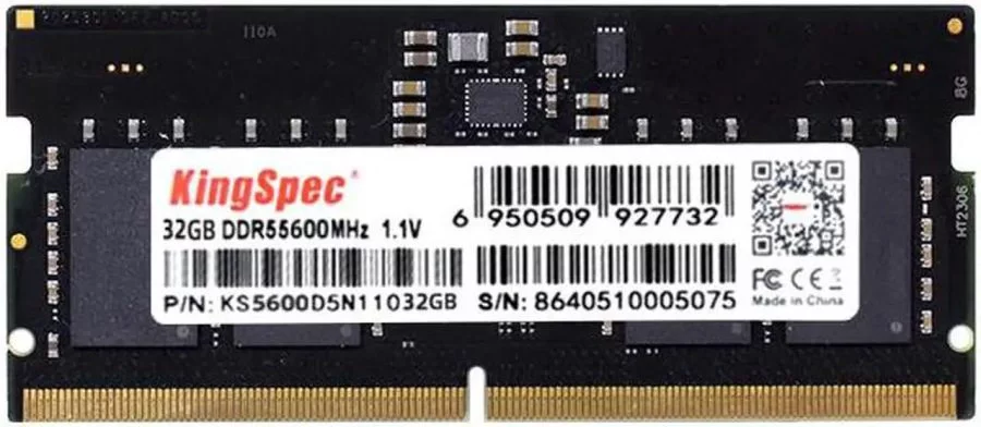 Память DDR5 32GB 5600MHz Kingspec KS5600D5N11032G RTL PC5-41600 CL40 SO-DIMM 288-pin 1.1В single rank Ret