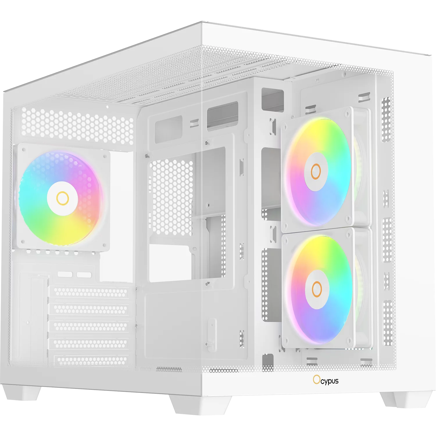 Корпус Компьютер без блока питания/ Case Ocypus Gamma C54 WH ARGB, Midi-Tower, TG, 3x120mm ARGB, 1xUSB-A 3.0 + 2xUSB 2.0, mATX, mITX White (GAMMA-C54-WHD300XX-GL)