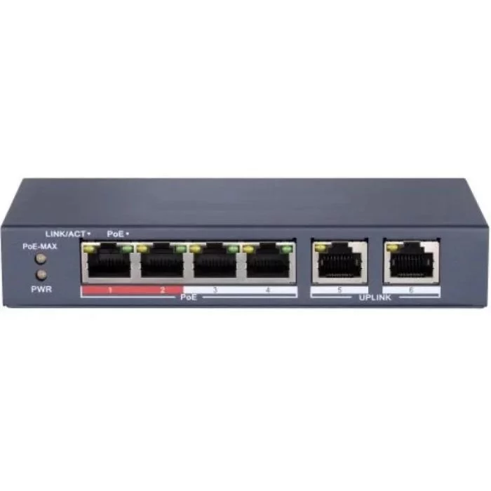 Картинка Коммутатор Hikvision HiWatch DS-S604P (DS-S604P) 
