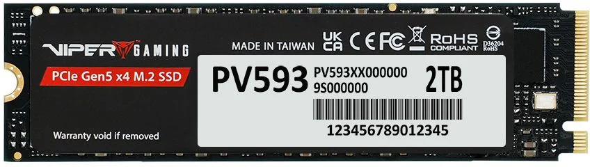 Твердотельный накопитель Patriot SSD Viper PV593 2TB M.2 2280 PCIe Gen5 x 4, NVMe 2.0 (PV593P2TBM28H)