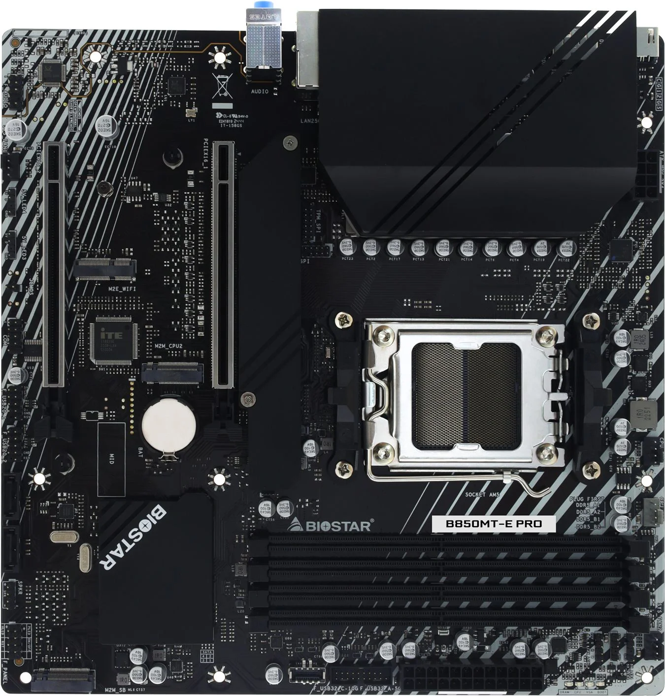 Материнская плата Biostar B850MT-E Pro Socket AM5 AMD B850 4xDDR5 mATX AC`97 8ch(7.1) 2.5Gg RAID+HDMI+DP