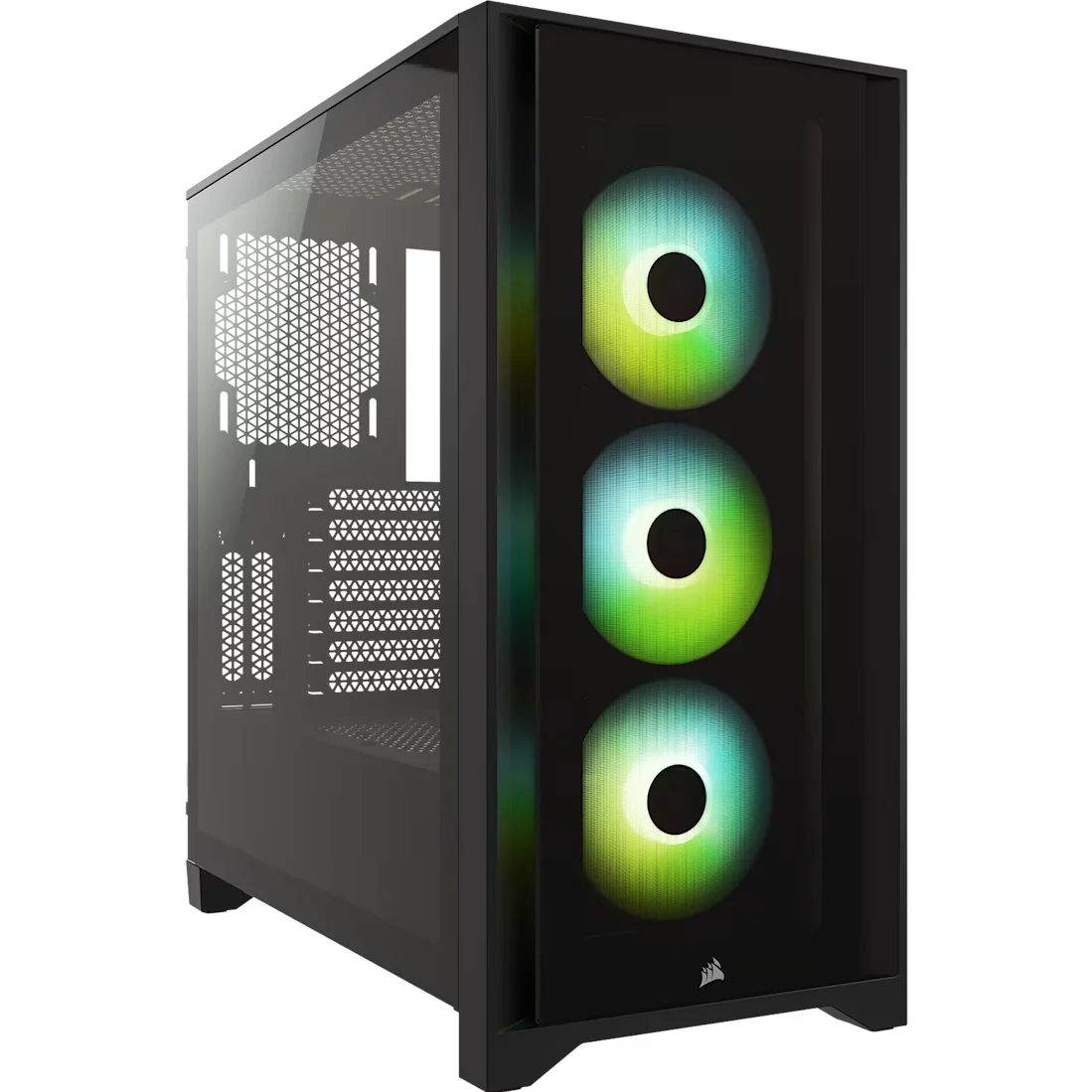 Корпус без блока питания/ Case Corsair iCUE 4000X RGB, Midi-Tower, TG, 3x120mm RGB, 1xUSB-A 3.2, 1xUSB 3.2 Type-C, E-ATX, ATX, mATX, mITX Black (CC-9011204-WW)