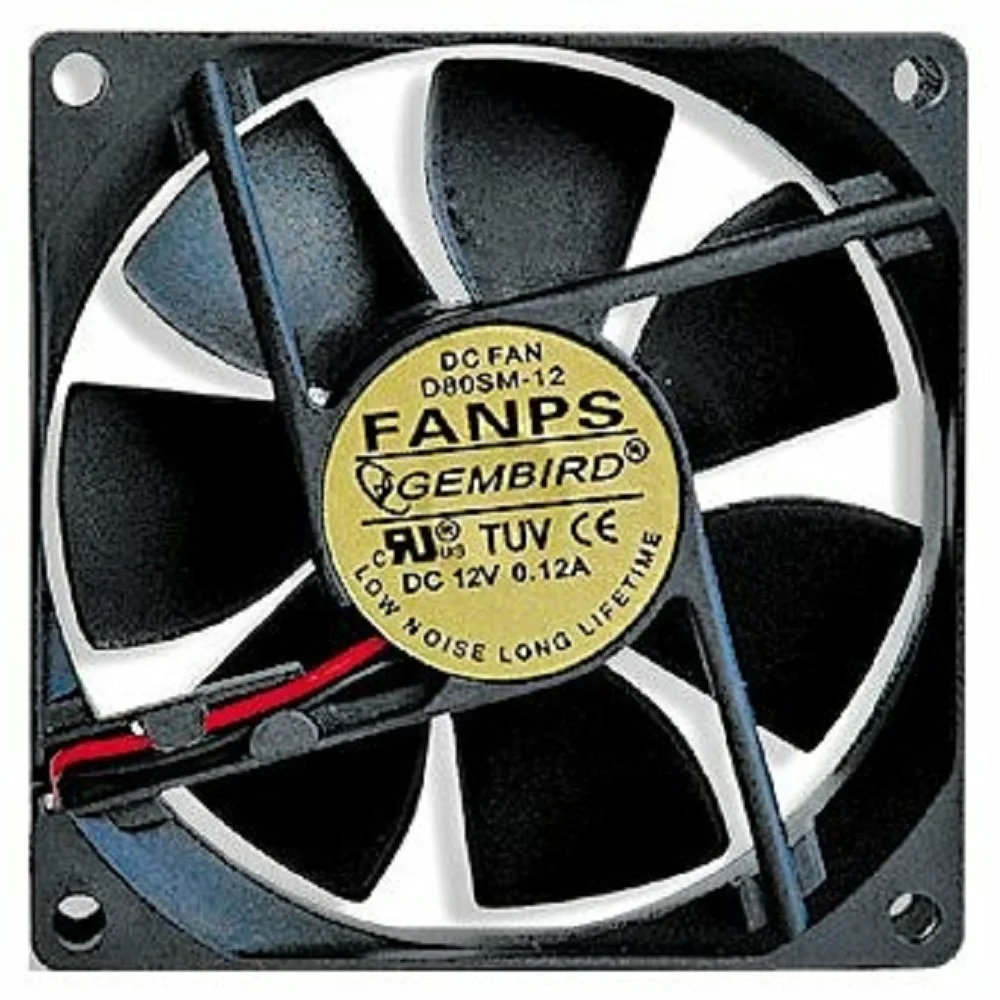 Вентилятор в корпус Gembird FANPS 80x80x25, втулка, 2 pin, провод 30 см {100} (008570)