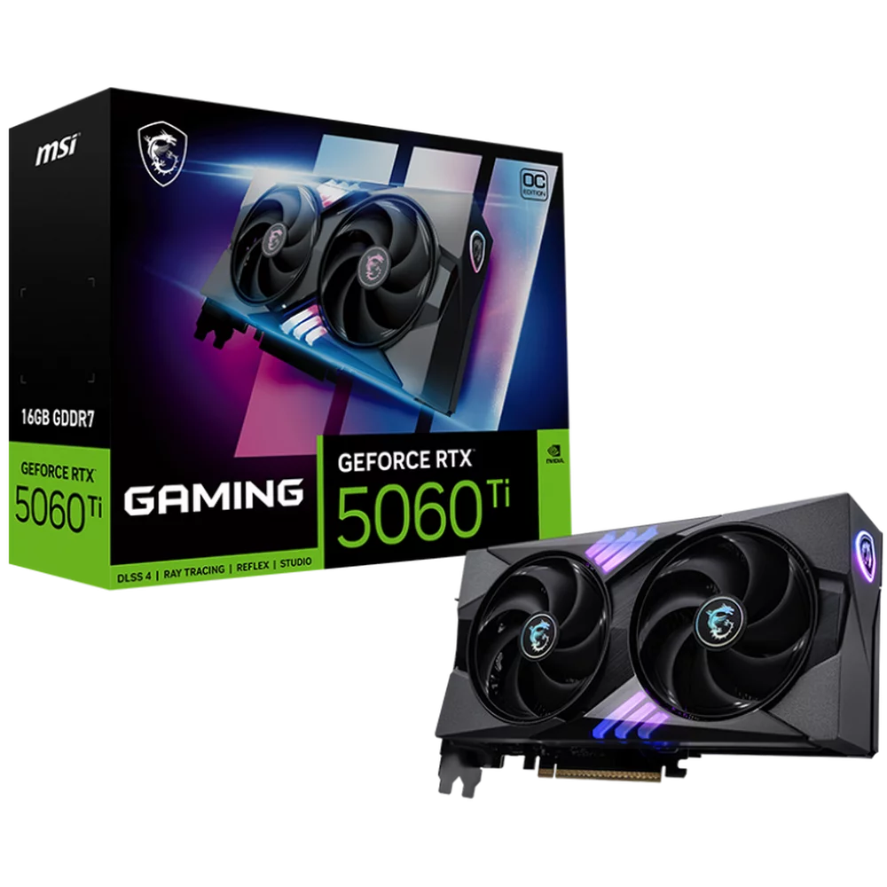 Видеокарта MSI RTX5060Ti GAMING OC 16GB GDDR7 128bit 3xDP HDMI 2FAN RTL (RTX 5060 TI 16G GAMING OC)