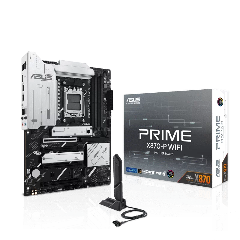 Материнская плата ASUS PRIME X870-P WIFI, AM5, X870, 4*DDR5, 2*SATA, 4*M.2, 4*USB 3.2, 2*USB 2.0, 2*Type-C, 5*PCIx16, HDMI, ATX (90MB1IS0-M0EAY0)