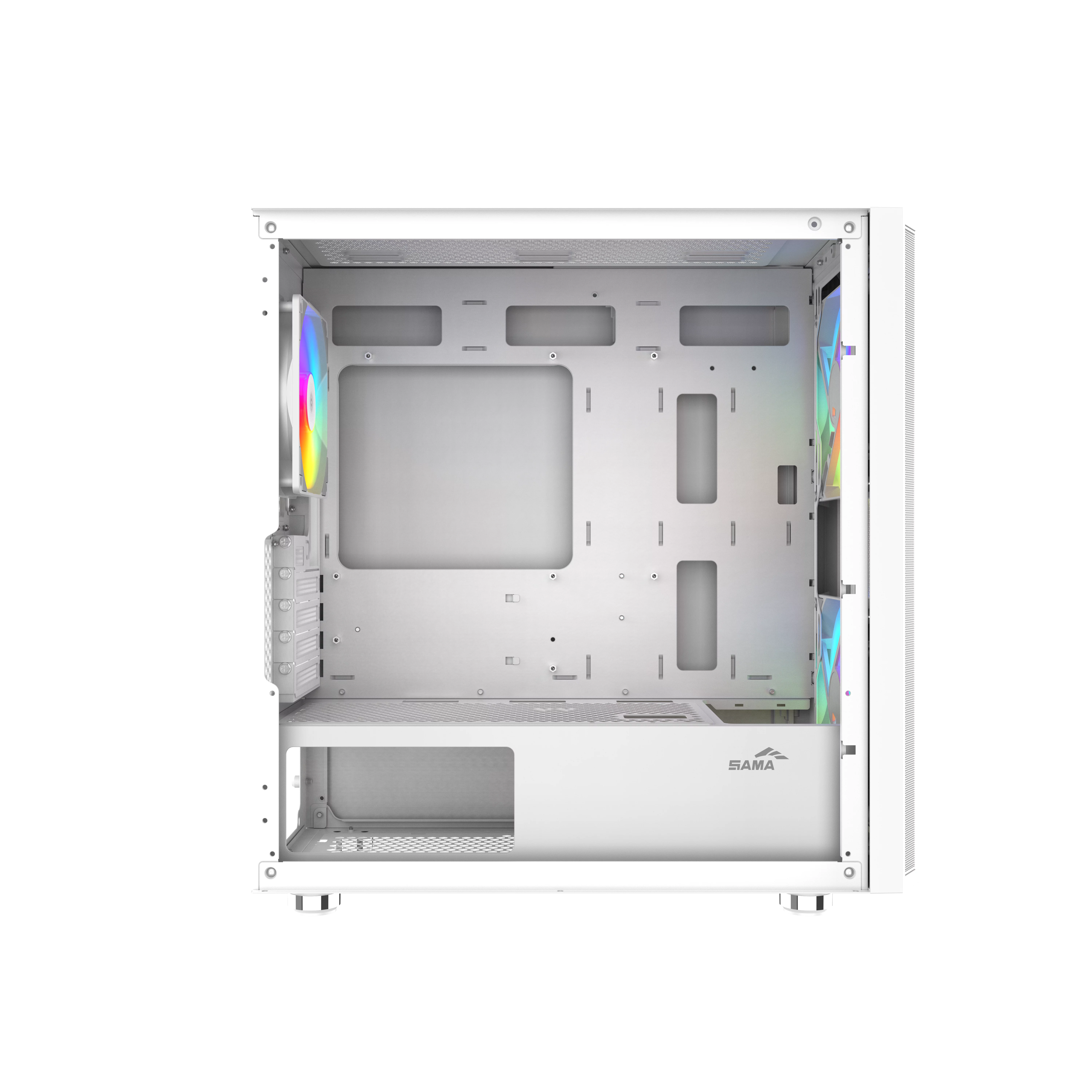 Корпус Компьютер без блока питания/ Case SAMA S30 White, Midi-Tower, TG, 2x140mm + 1x120mm ARGB, 1xUSB 3.0 + 1xUSB 3.1 Type-C, mATX, mITX White (S30-WHMPA3X1-GL)