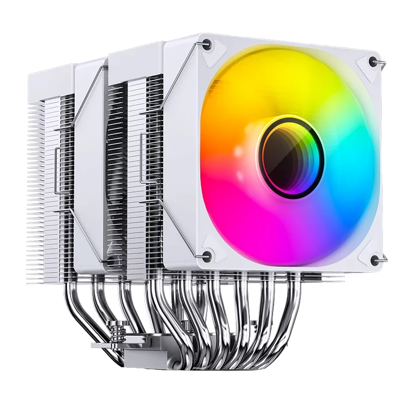 Кулер для процессора/ CPU Cooler JONSBO CR-1400 DV2 (230W, 4-pin PWM, 136mm, Al/ Cu, 6x6mm, ARGB, 2x92mm, 38.2CFM, 33.8dBA, 2300RPM, S: 1851/ 1700/ 1200/ 115X/ 2011, AM4/ AM5 White) (CR-1400 DV2 WHITE)