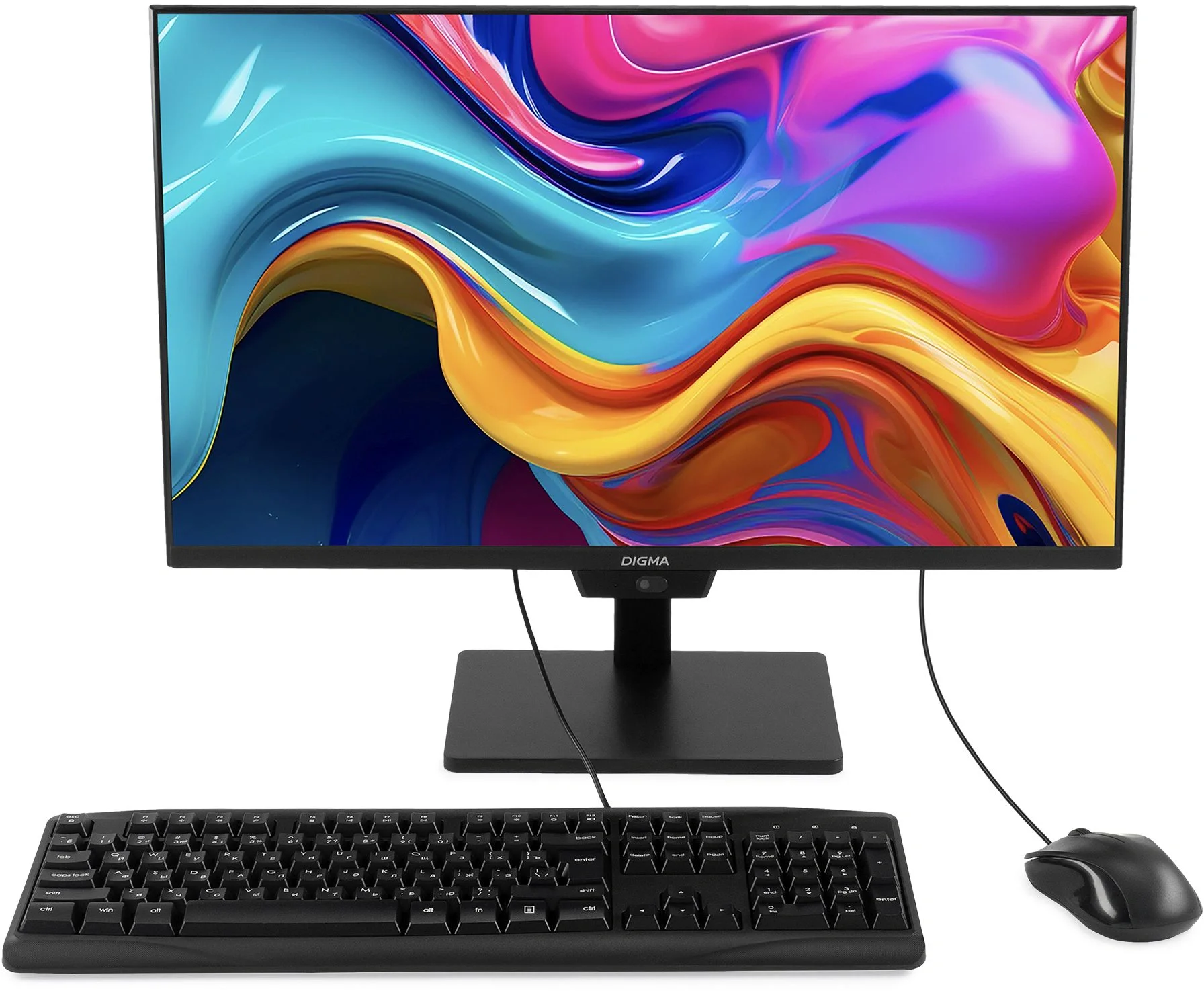 Моноблок Digma Action 23.8" Full HD Ryzen 5 3500U (2.1) 8Gb SSD256Gb UHDG CR Windows 11 Pro GbitEth WiFi BT 60W клавиатура мышь Cam черный 1920x1080 (DM23R5-8CXW03)