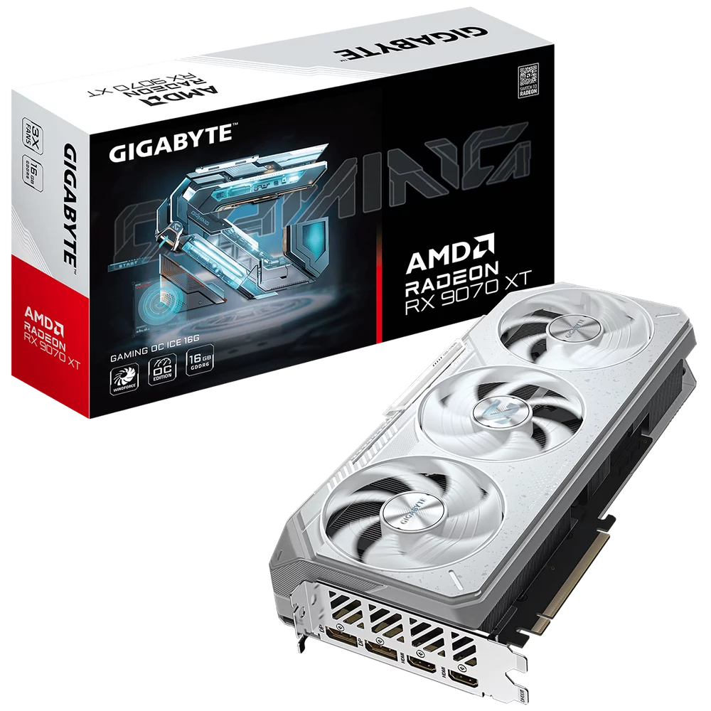 Видеокарта Gigabyte Bad Pack RX9070XT GAMING OC ICE 16GB GDDR6 256bit 2xDP 2xHDMI 3FAN RTL bp (GV-R907XGAMINGOCICE-16GD||BP)