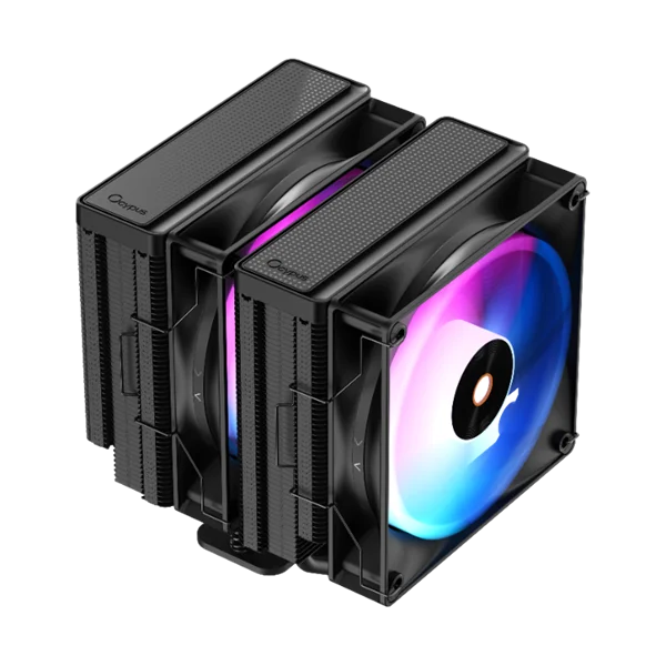 Кулер для процессора Ocypus Delta A62 BK ARGB, 2x120mm ARGB FAN, Top Panel, 6 HEAT PIPES, 4-PIN PWM, 500-2000 RPM, 29DBA, HYDRO BEARING, LGA115X/1200/1700/18XX, AM4/AM5