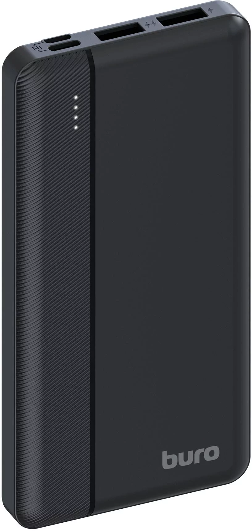 Мобильный аккумулятор Buro BP10A 10000mAh 10W 2A 2xUSB-A/USB-C черный (BP10A10PBK)