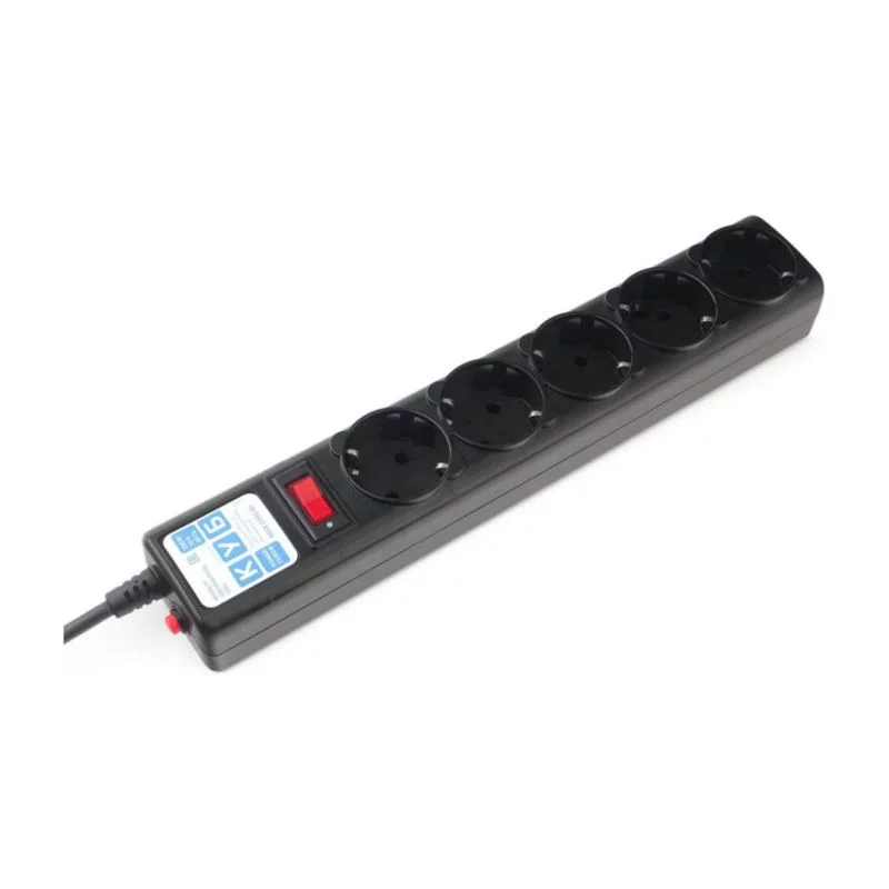 Фильтр-удлинитель Power Cube 3,0 м 5 розеток (черный графит) 10А/2,2кВт/ Surge protector Power Cube 3.0 m 5 outlets (Black graffite) 10A / 2.2kW (SPG5-C3)
