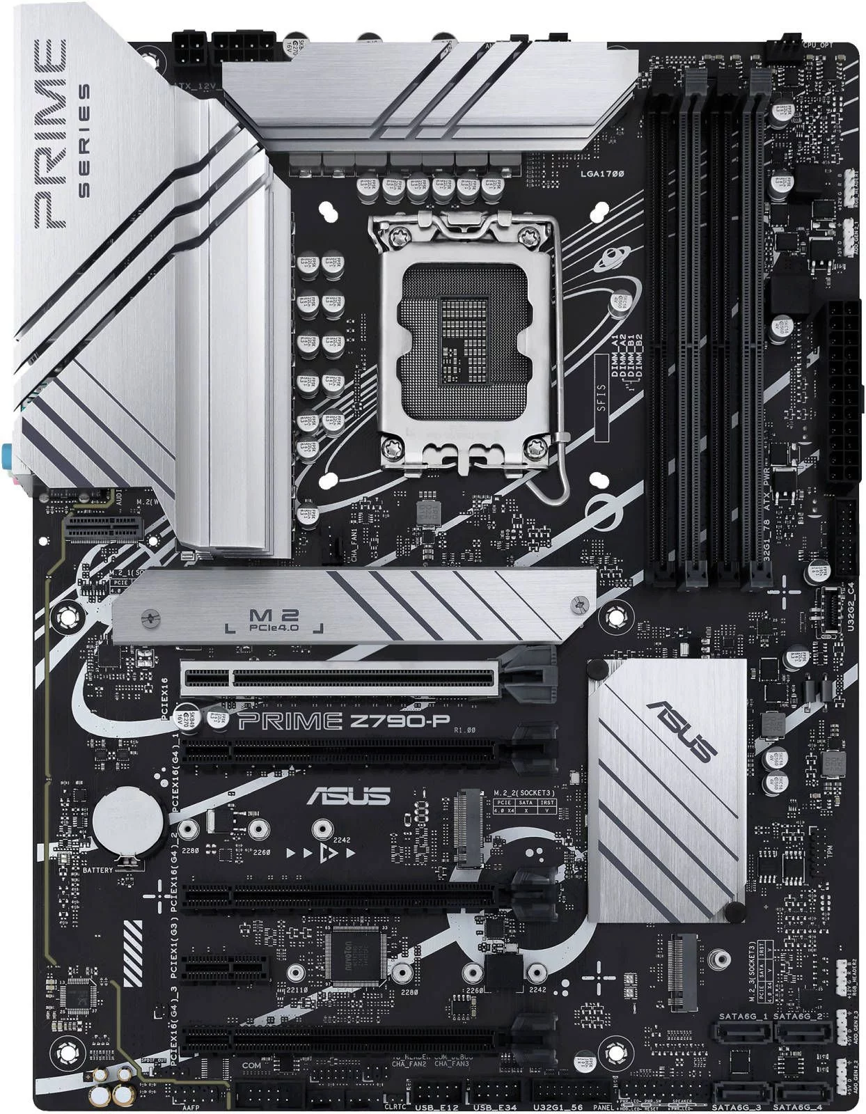 Материнская плата ASUS PRIME Z790-P, LGA1700, Z790, 4*DDR5, 4*SATA, 3*M.2, 3*USB 3.2, 4*USB 2.0, Type-C, 4*PCIx16, 1*PCIx1, HDMI+DP, ATX, 90MB1CK0-M1EAY0 (0MB1CK0-M0EAY0)