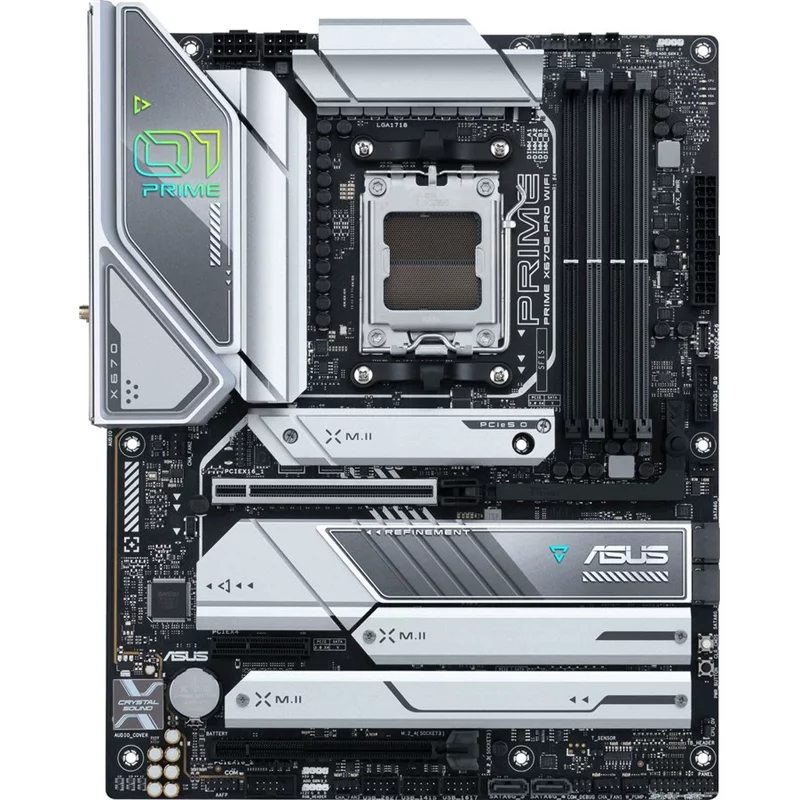 Материнская плата ASUS PRIME X670E-PRO WIFI, Socket AM5, X670, 4*DDR5, HDMI+DP, 4xSATA3 + RAID, M2, Audio, Gb LAN, USB 3.2, USB 2.0, ATX (90MB1BL0-M0EAY0)