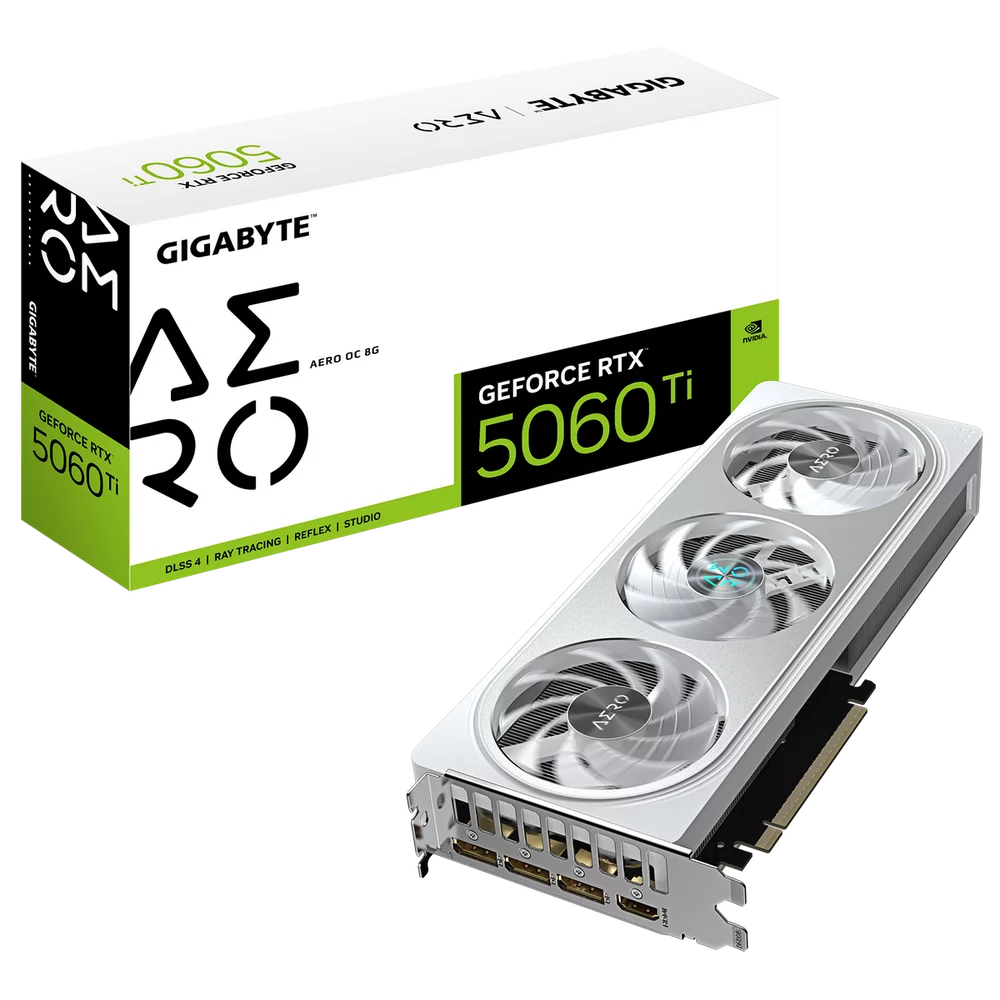Видеокарта Gigabyte RTX5060Ti AERO OC 8GB GDDR7 128bit 3xDP HDMI 3FAN RTL (GV-N506TAERO OC-8GD)