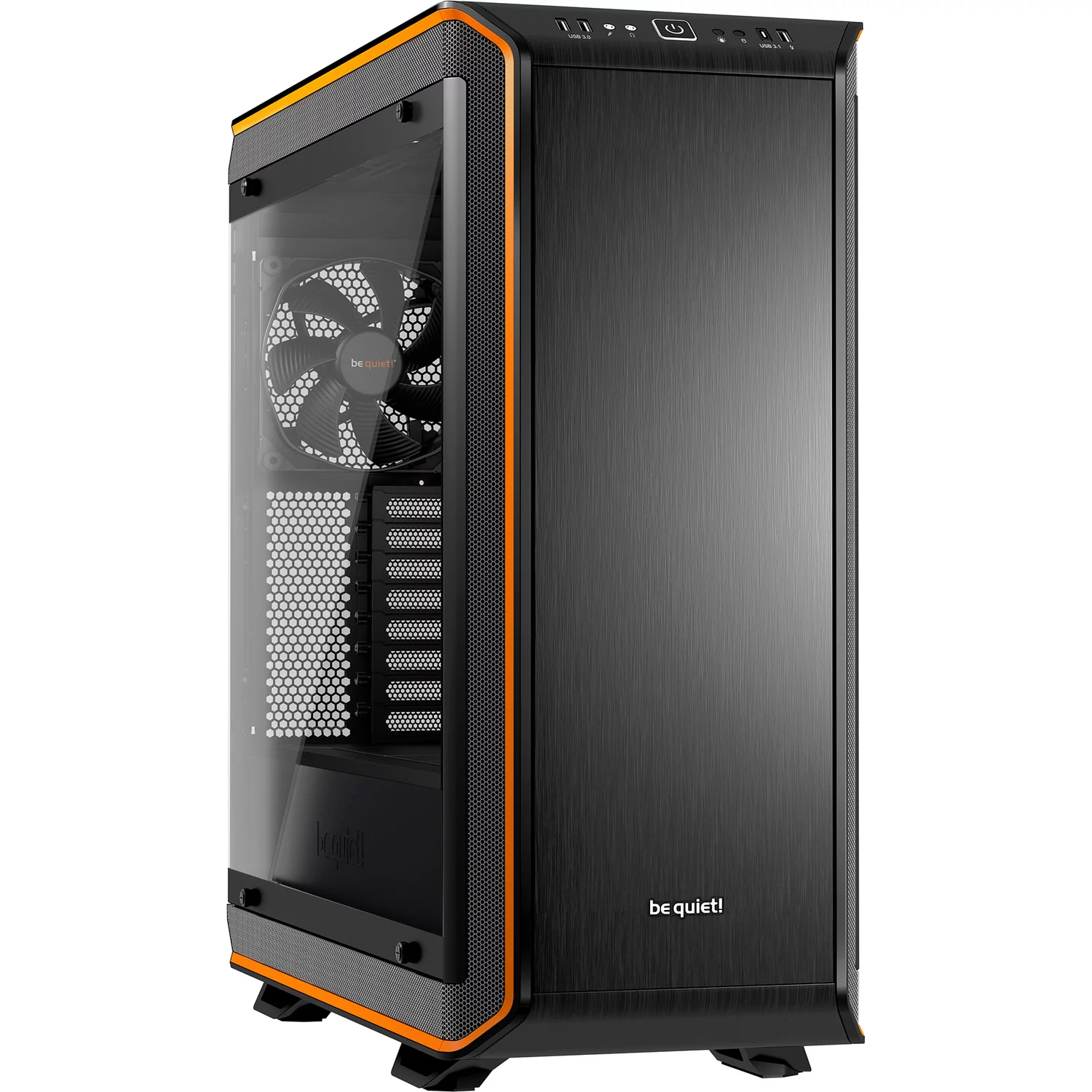 Корпус ПК без блока питания/ Case be quiet! DARK BASE PRO 900 rev.2, Full-Tower, TG, 3x140mm, 3xUSB-A 3.2, 1xUSB 3.2 Type-C, E-ATX, ATX, mATX, mITX Black/Orange (BGW14)