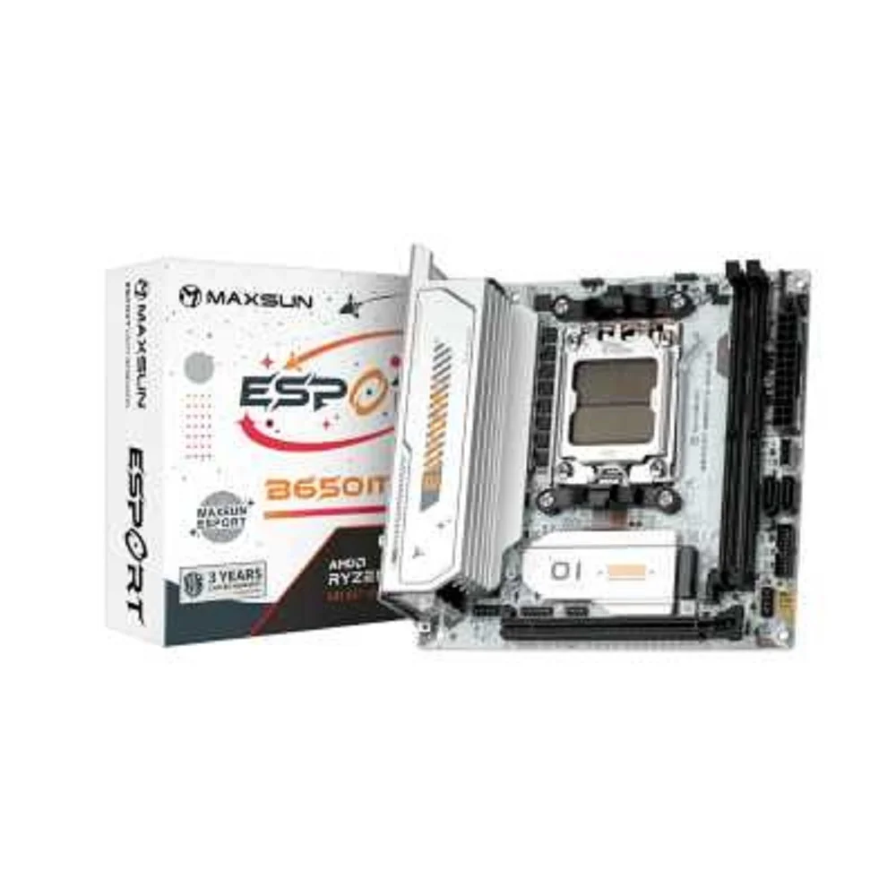 Материнская плата MAXSUN MS-eSport B650ITX WIFI ICE, AM5, B650, 2*DDR5, 2*SATA 3.0, 2*M.2, USB 3.2, USB 2.0, Type-C, 1*PCIE 16, 1*PCIE 1, HDMI+DP, ITX
