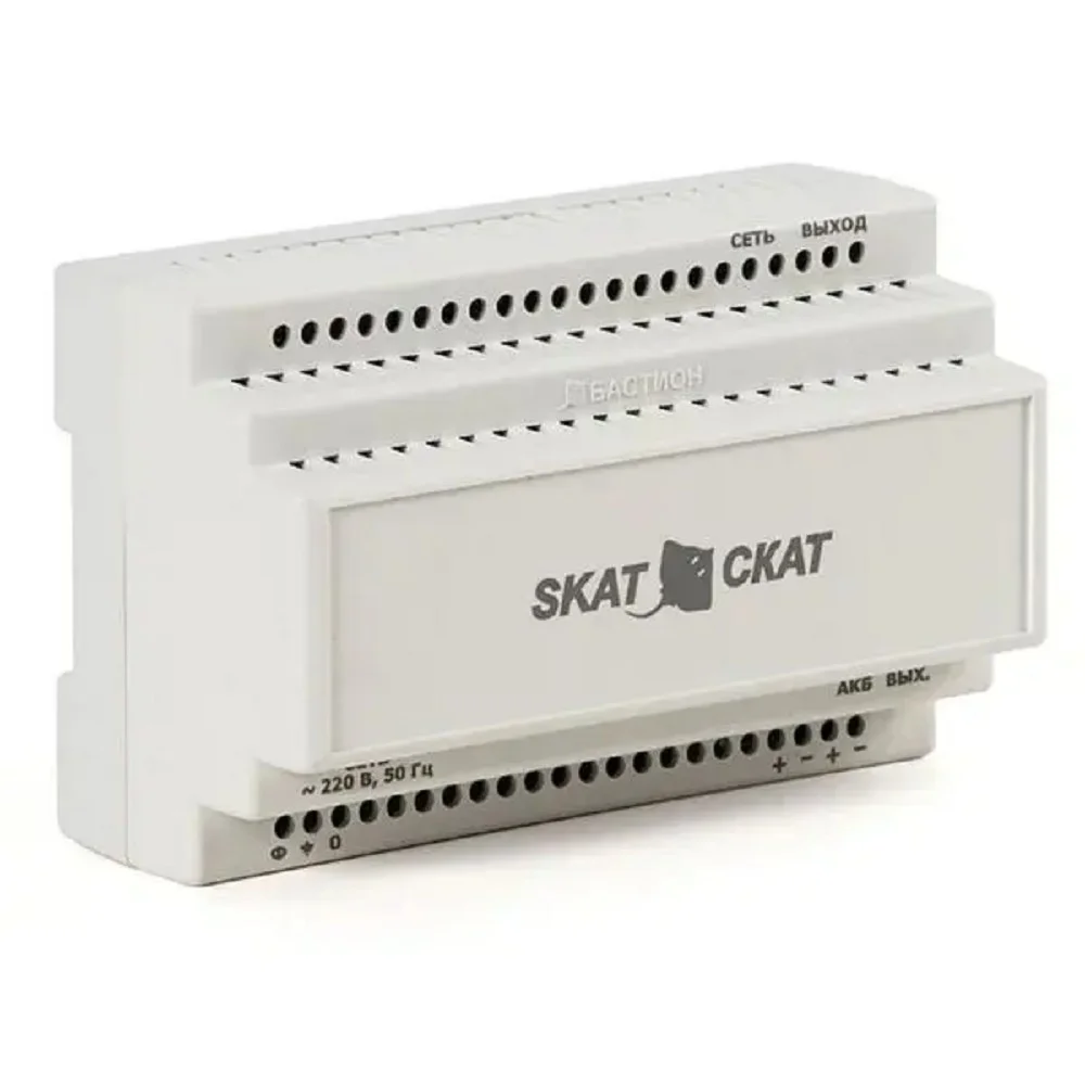 БАСТИОН SKAT-12-6,0 DIN (СКАТ ИБП-12/ 6-DIN) источник питания 12В 6А пластиковый корпус под DIN рейку 35 мм, МПТ (586) (586 SKAT-12-6,0 DIN)