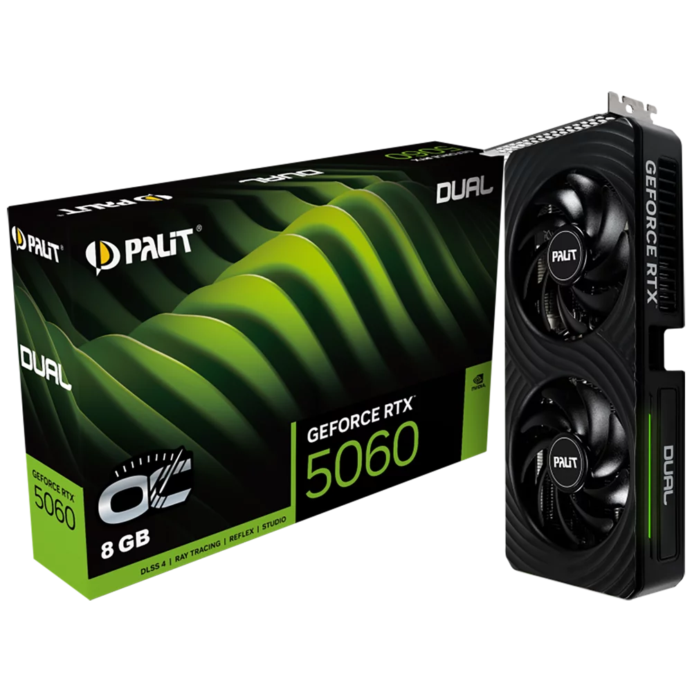 Видеокарта Palit Bad Pack RTX5060 DUAL OC 8GB GDDR7 128bit 3xDP HDMI 2FAN RTL bp (NE75060S19P1-GB2063D||BP)