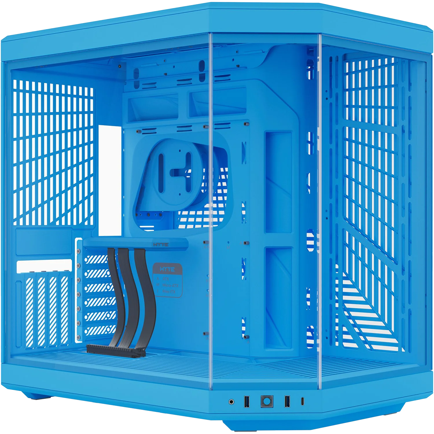 Корпус без блока питания/ Case HYTE Y70, Midi-Tower, TG, no fans, 2xUSB-A 3.2, 1xUSB Type-C, E-ATX, ATX, mATX, mITX Blueberry Milk (CS-HYTE-Y70-BM)