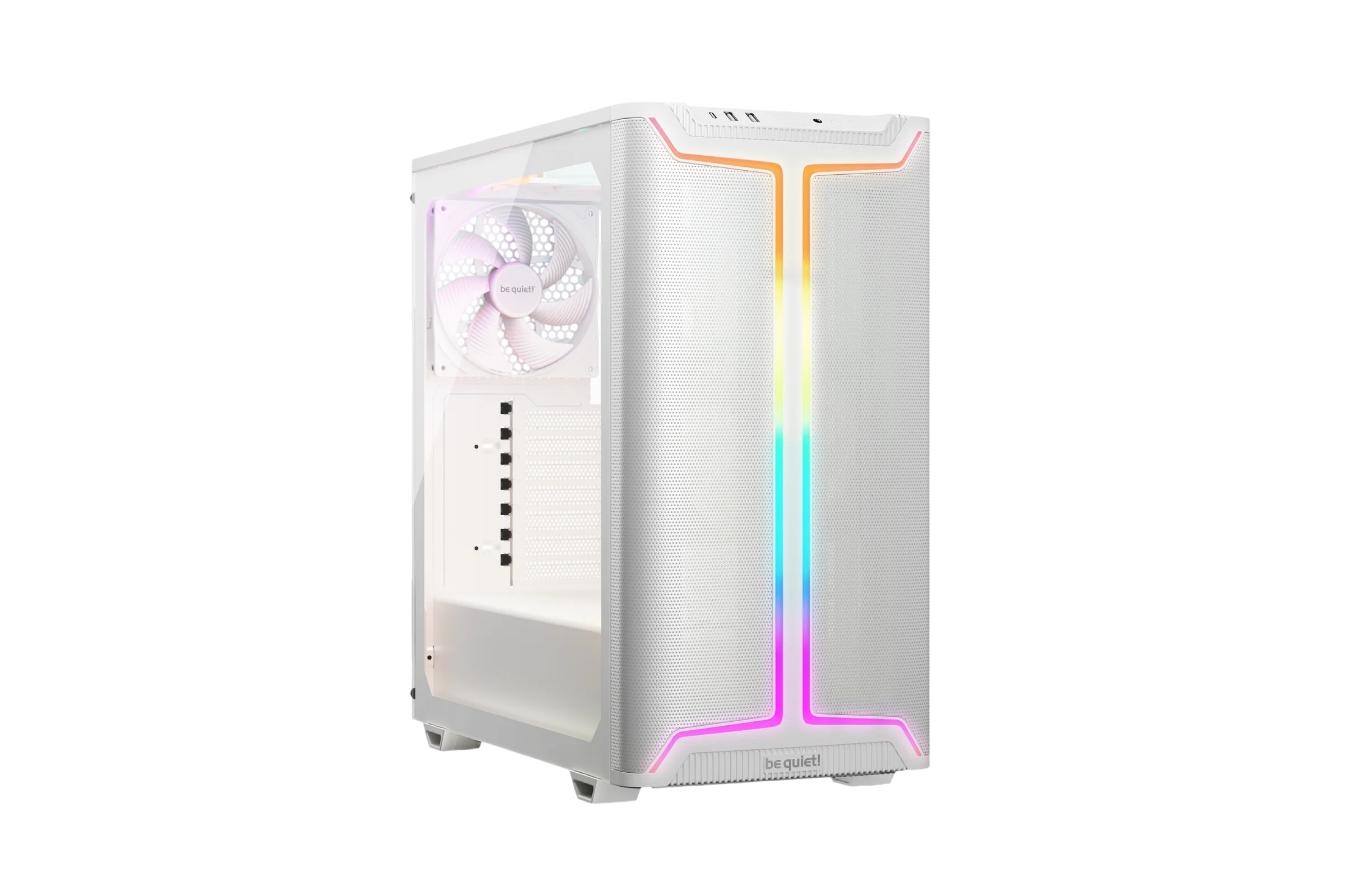 Корпус Компьютер без блока питания/ Case be quiet! PURE BASE 501 DX, Midi-Tower, TG, 3x140mm, 2xUSB-A 3.2, 1xUSB 3.2 Type-C, ATX, mATX, mITX White (BGW77)