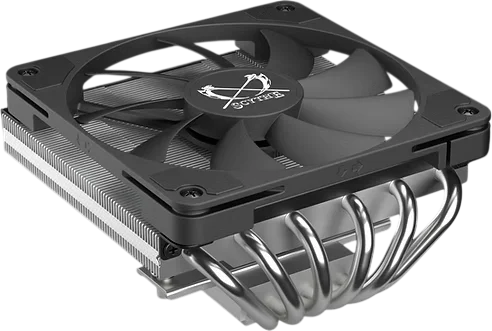 Кулер для процессора/ CPU Cooler Scythe Big Shuriken 4 (200W, 4-pin PWM, 67mm, Al/ Cu, 6x6mm, 1x120mm, 51.98CFM, 31.78dBA, 1900RPM, S: 1851/ 1700/ 1200/ 115X, AM5/ AM4, silver, black) (SCBSK-4000)