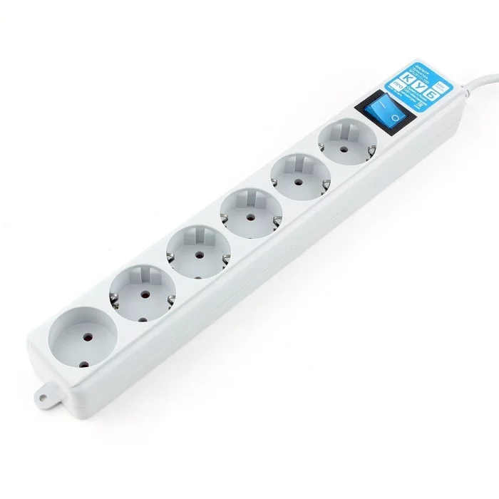 Фильтр-удлинитель Power Cube PRO, 5,0 м, LC контур, 16А/3,5кВт/ Surge protector Power Cube Pro 5,0 m, LC circuit, 6 outlets (white) 16A / 3,5kVt (SPL(5+1)-16B-P-5M)